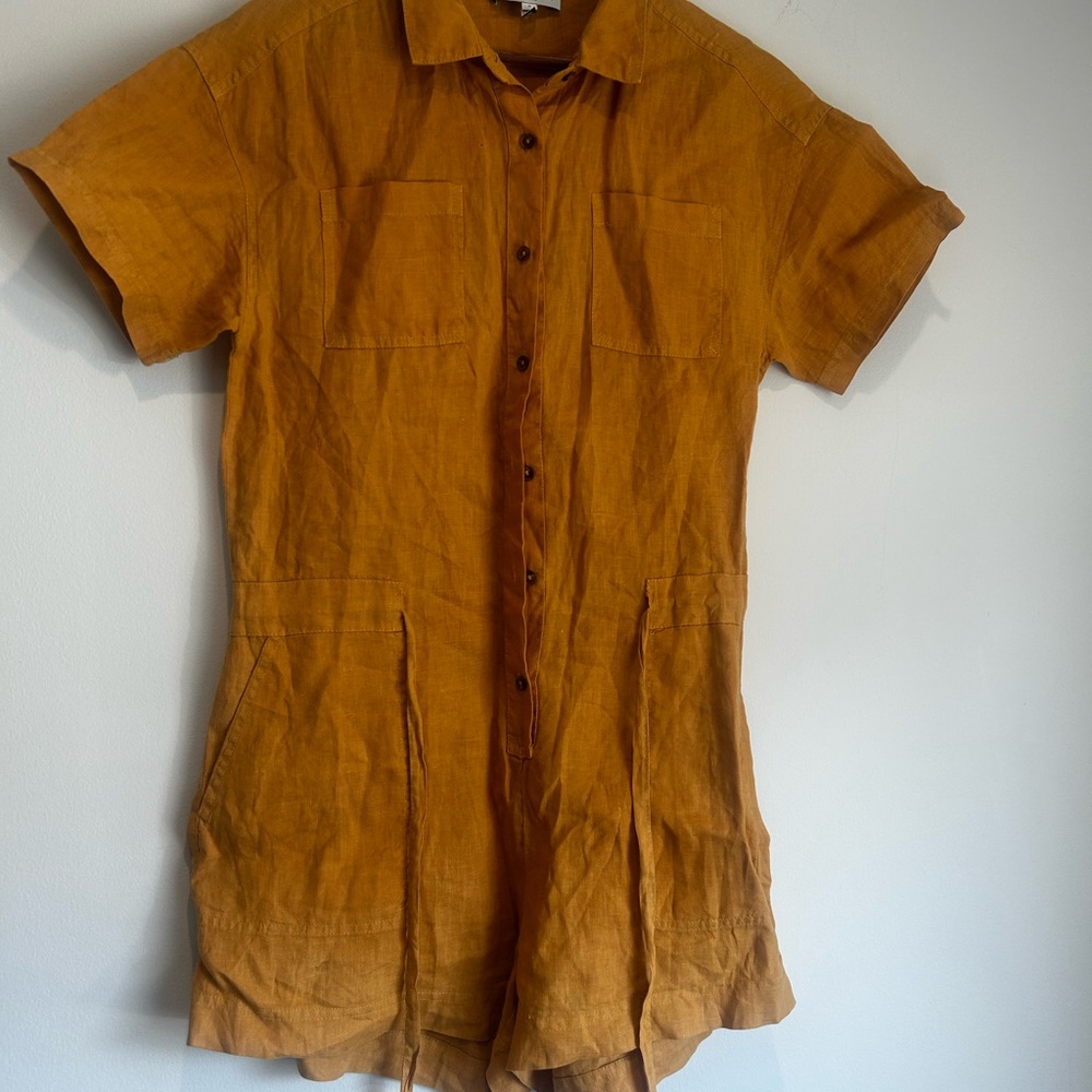 Mustard Button-Up Romper